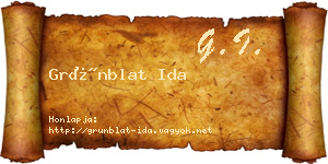 Grünblat Ida névjegykártya